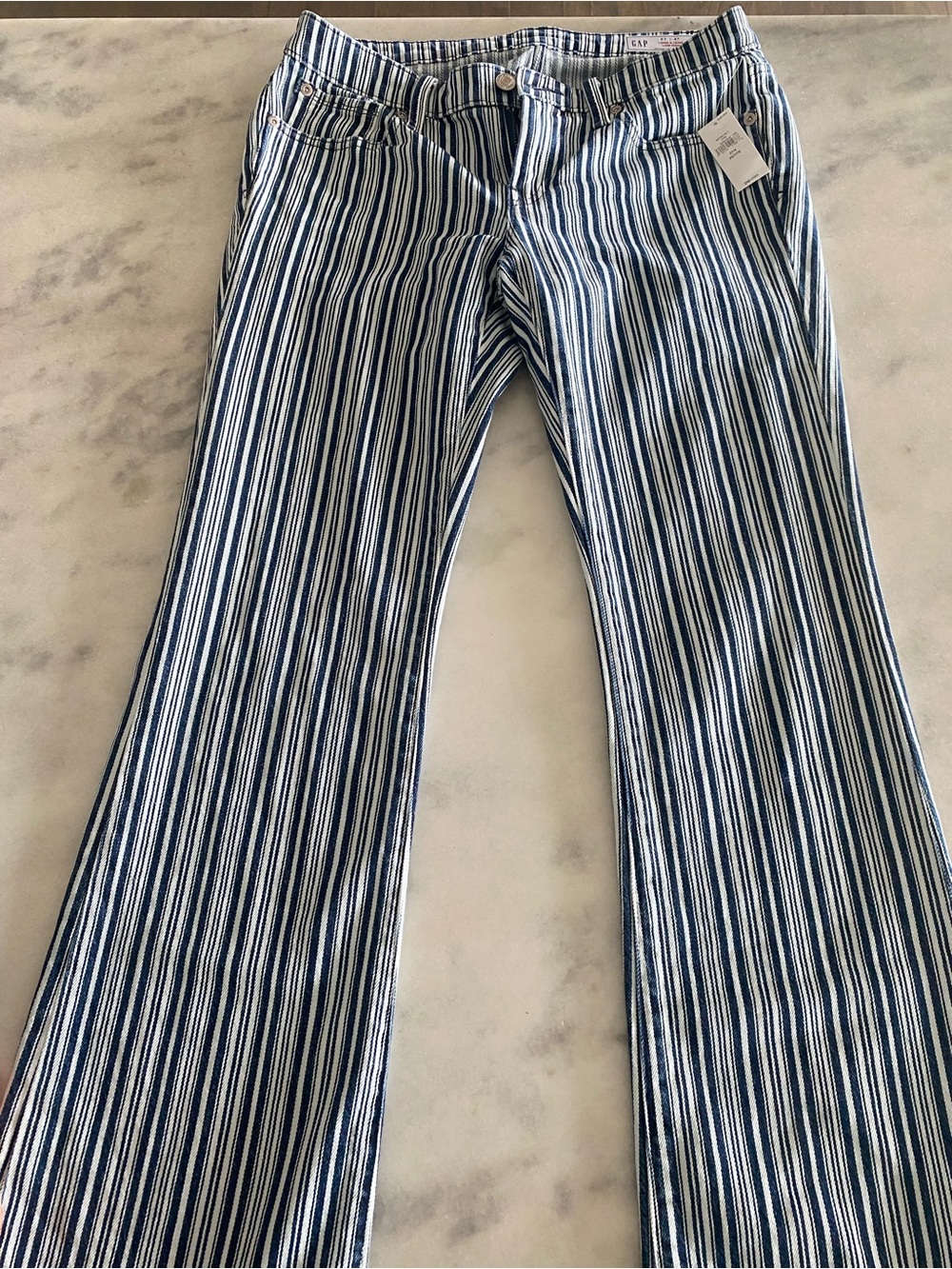 Gap Blue & White Striped Jean NWT 27/4 petite